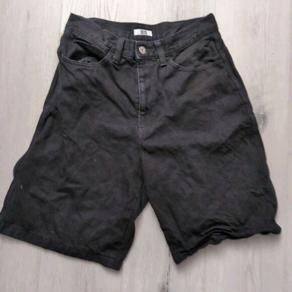 Uniqlo U Shorts Mens Size 27 Black UniqloU Shorts Cotton Casual Pockets - Picture 1 of 4